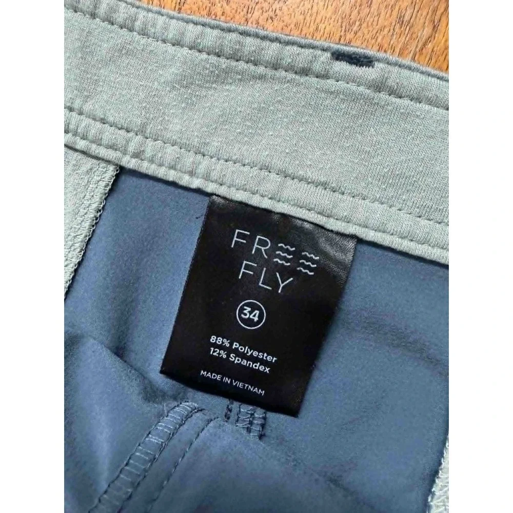 Free Fly Mens Size 34 Bamboo Performance Shorts Slate Blue Stretch Outdoor